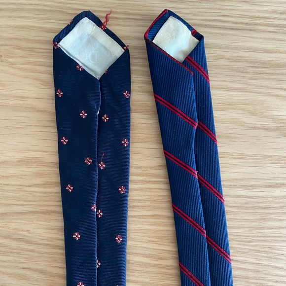 Authentic Christian Dior ties navy and red set of two vintage - Picture 5 of 7